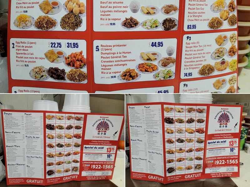 baguettes de szechuan Menu