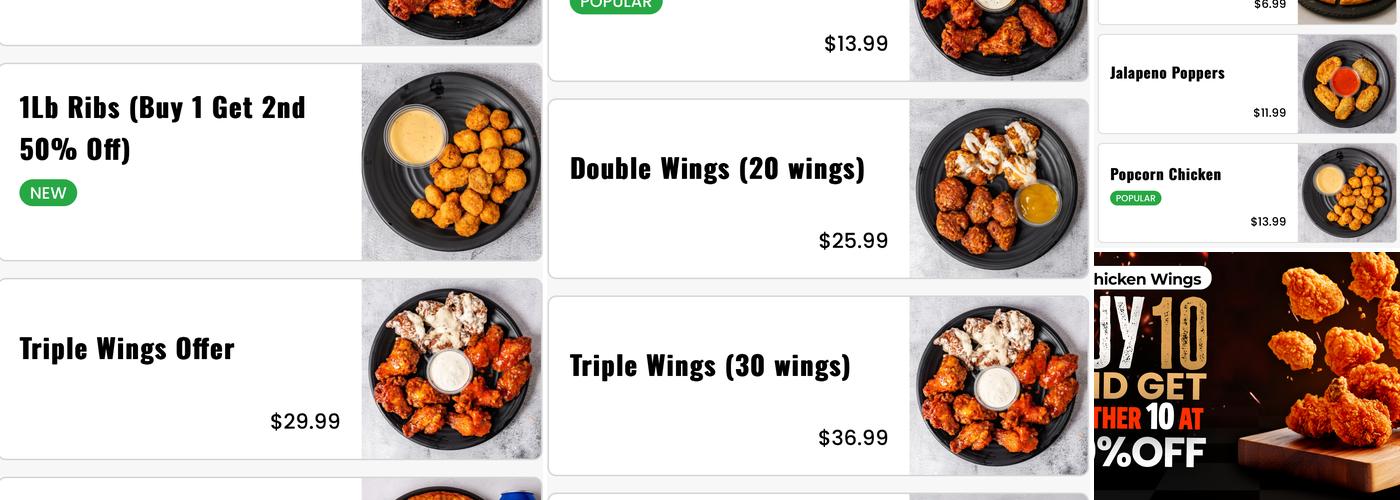 Wingz Menu