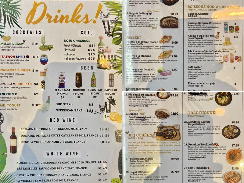 Restaurant Itaewon Menu