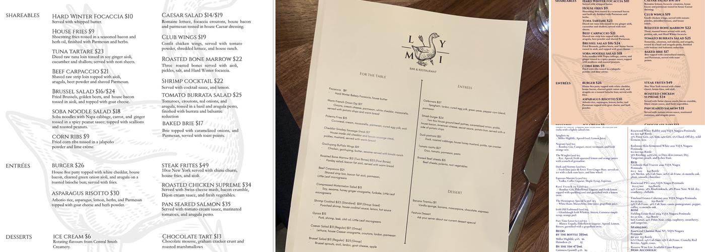 Love You, Mean It - Bar & Restaurant Menu