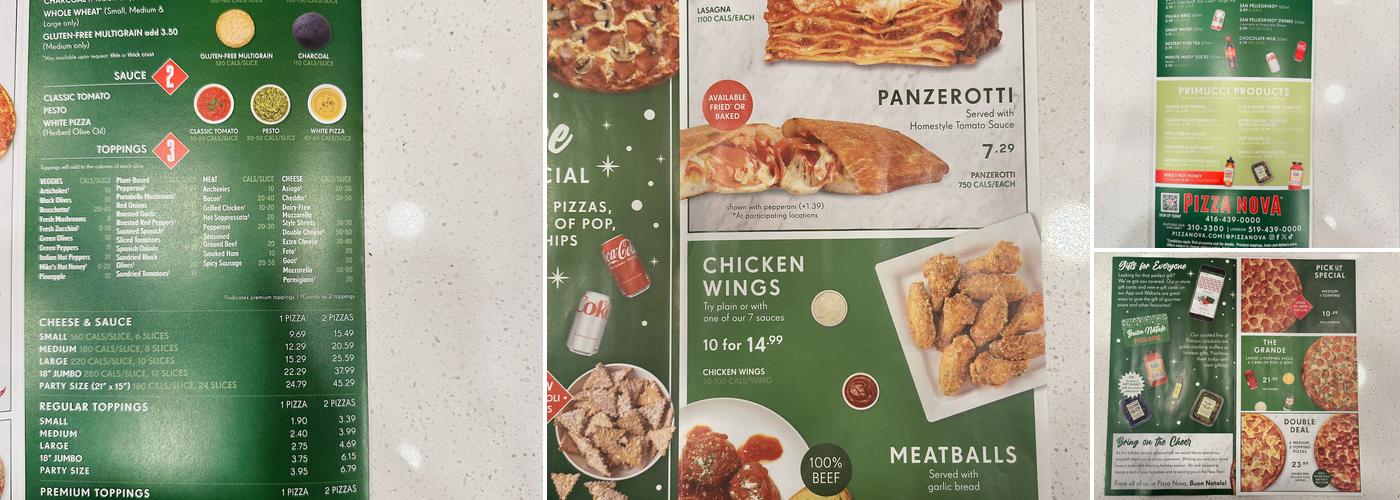 Pizza Nova Menu