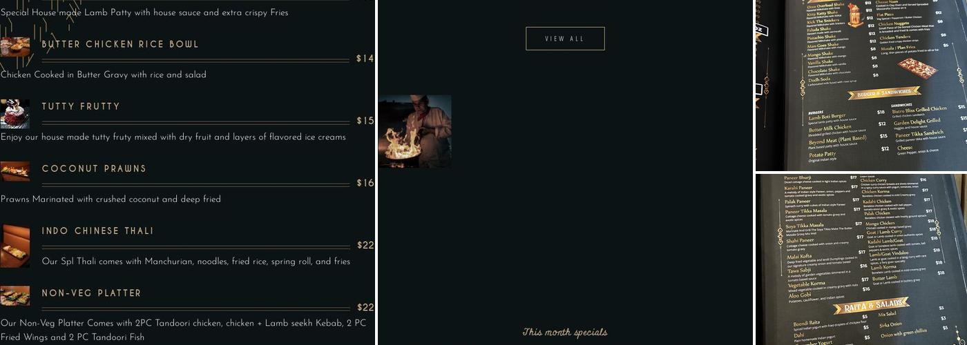 Ambar Surrey Restaurant Menu