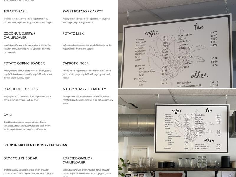 The Grove Cafe Menu