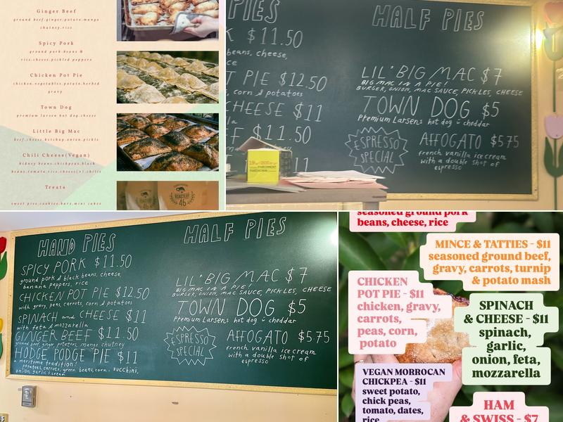 Famous Town Pie Shop Menu