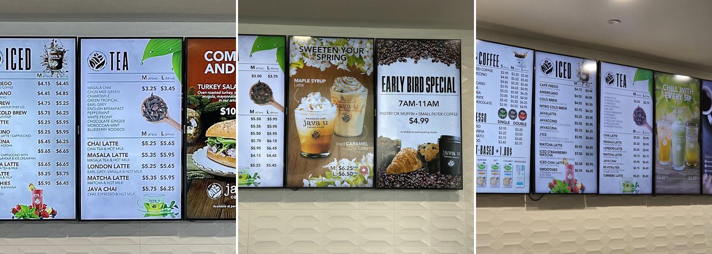 Java U Coffee House Menu