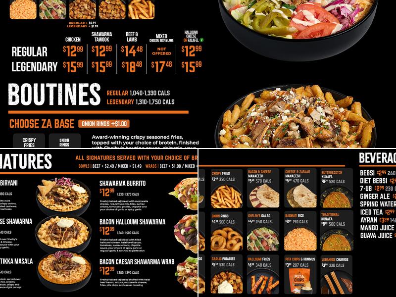 Shelby's Legendary Shawarma Menu