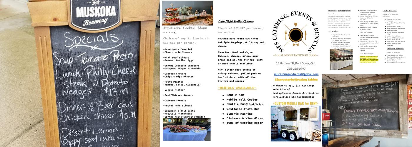 MJ's Catering Services Lucan Menu