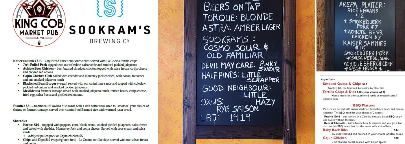 King Cob Market Pub Menu