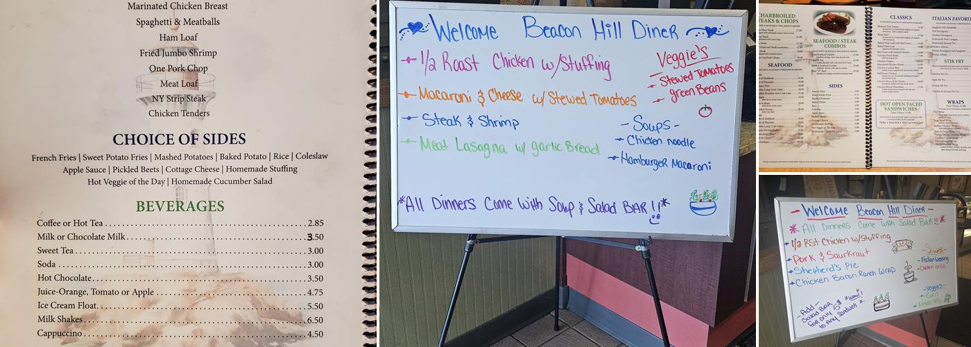 Beacon Hill Diner Menu