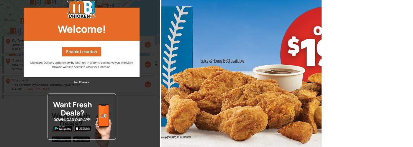 Mary Brown's Chicken Menu