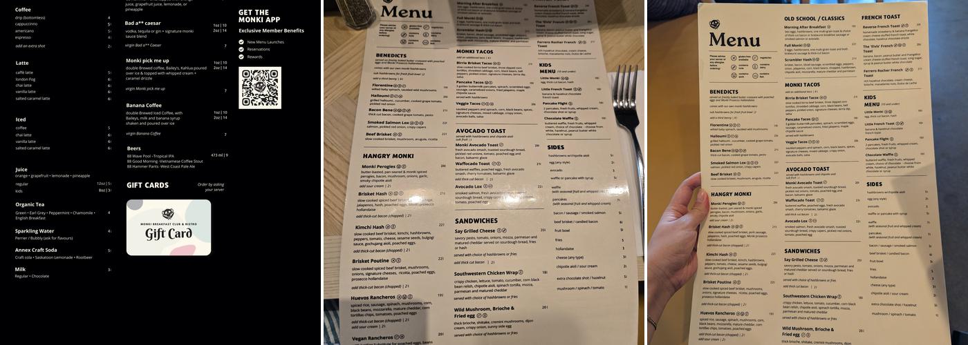 Monki Breakfast Club & Bistro Crowfoot Menu