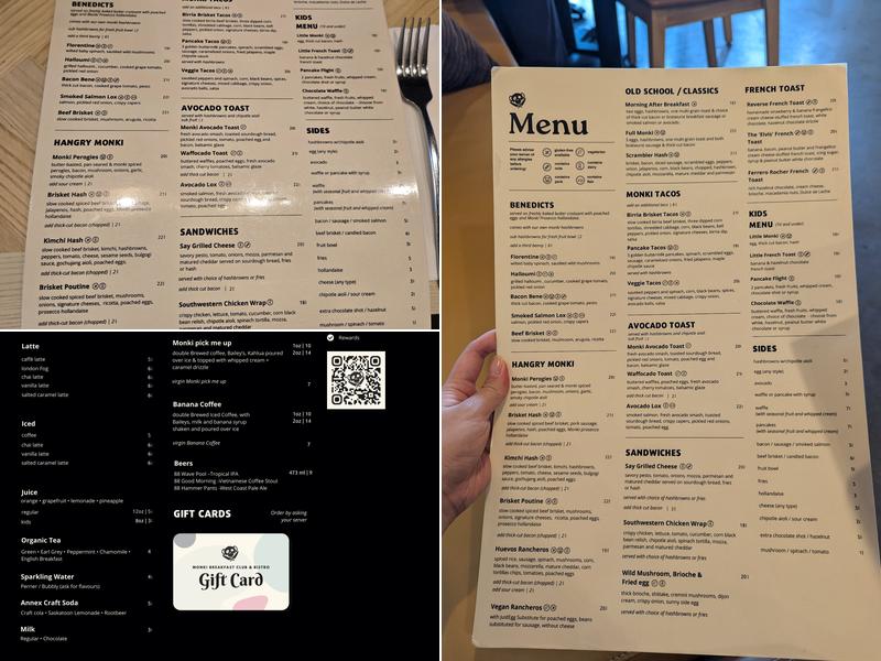 Monki Breakfast Club & Bistro Crowfoot Menu
