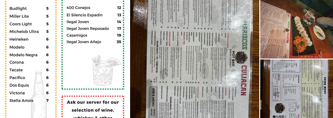 Mariscos Culiacan Menu