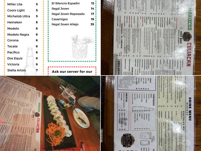 Mariscos Culiacan Menu