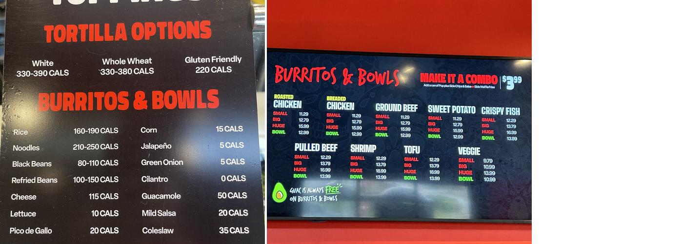Fat Bastard Burrito Co. Menu