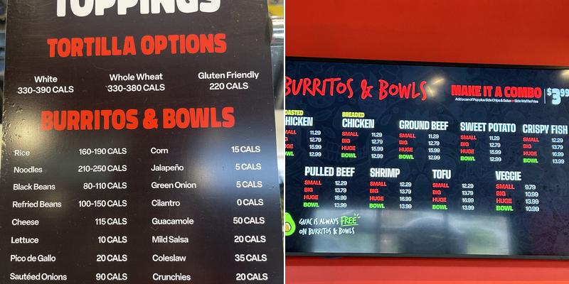 Fat Bastard Burrito Co. Menu