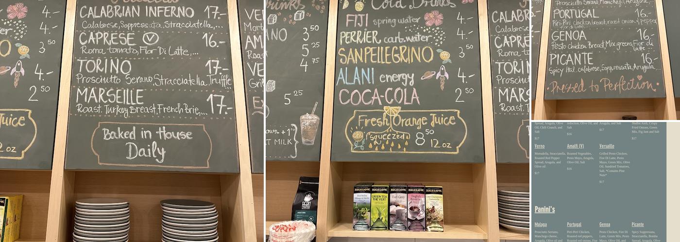 Pressato Sandwich Bar Menu