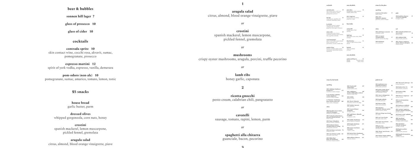Contrada Menu
