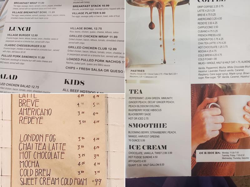 Village Cafe + Creamery Menu