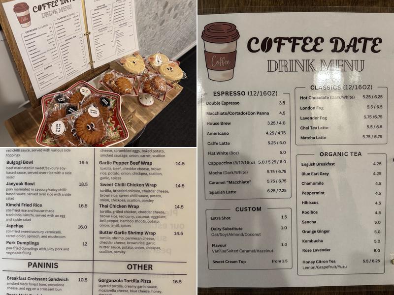 Coffee Date Menu