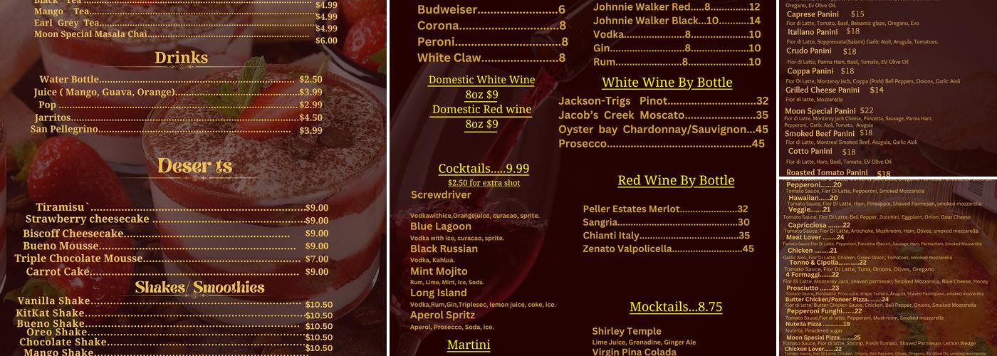 Moon Cafe & Pizza🇮🇹 Menu