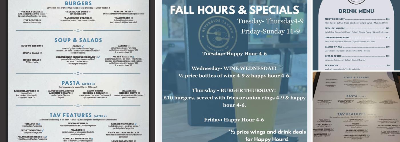 Riverside Tavern Menu
