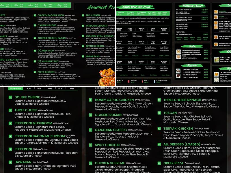 Red Swan Pizza - Burnaby Menu