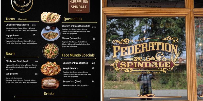 Federation Spindale Menu