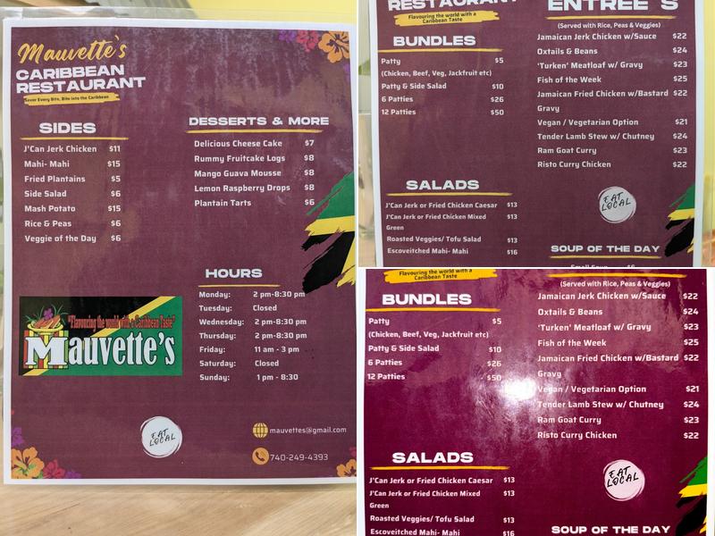 Mauvette's Caribbean Cuisine Menu