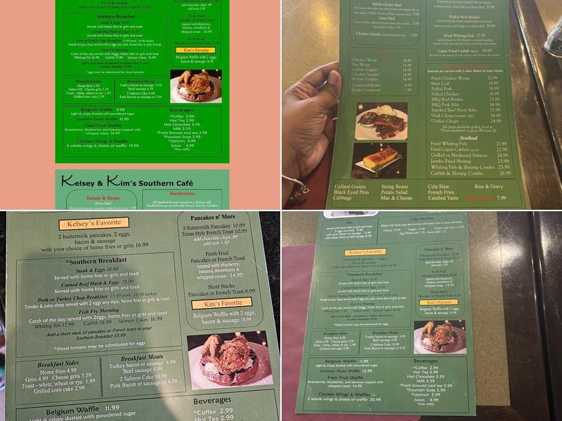 Kelsey & Kim's Southern Restaurant Menu