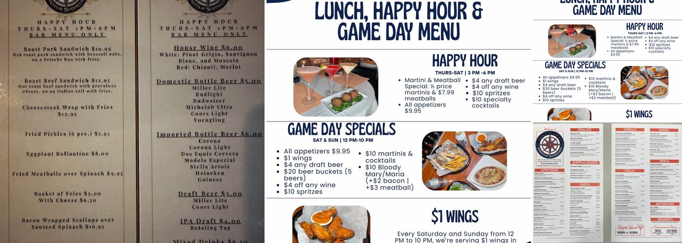 Moments at Scannicchio’s Menu