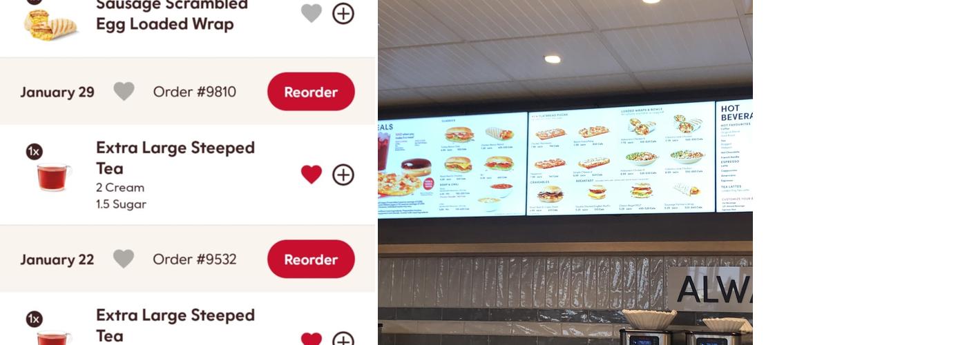 Tim Hortons Menu
