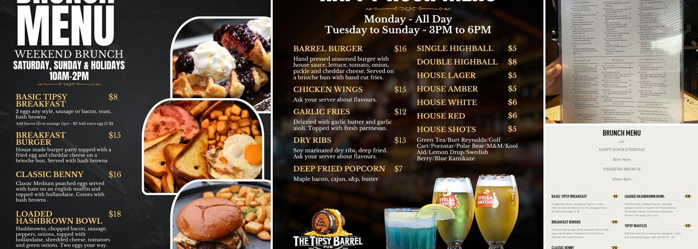 The Tipsy Barrel Pub Menu