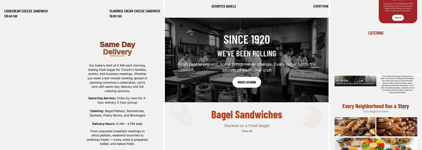 College Street Bagels - Downtown Menu