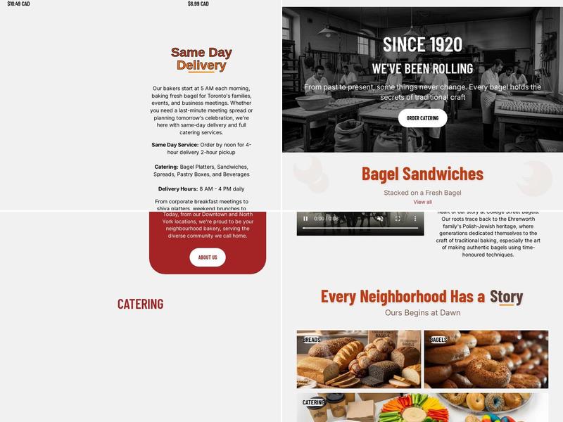 College Street Bagels - Downtown Menu