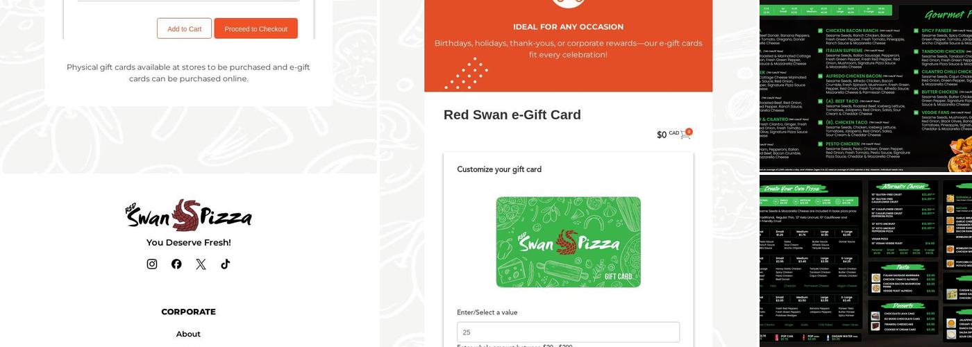 Red Swan Pizza - Spruce Grove Menu