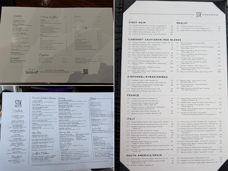 STK Steakhouse Fallsview Menu