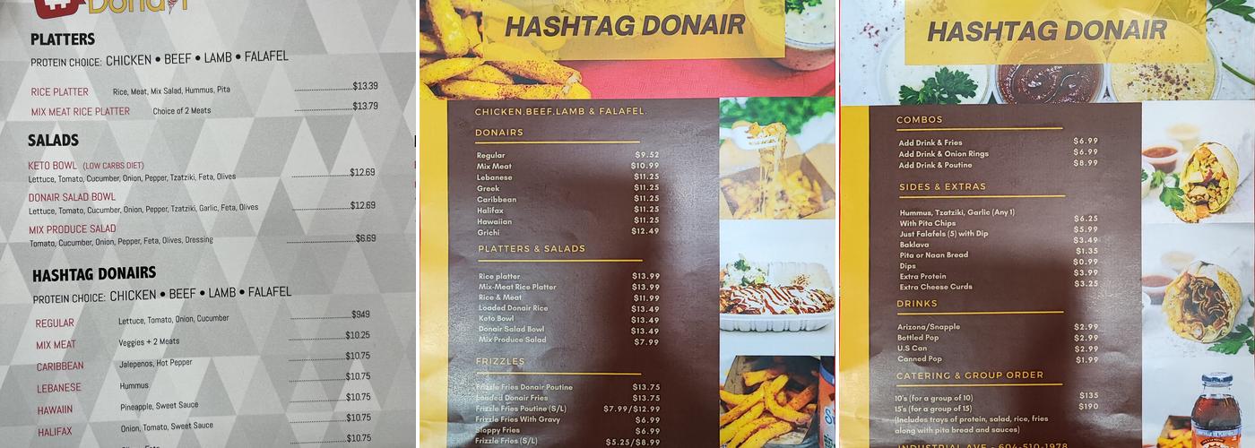 Hashtag Donair ( fuad's) Menu