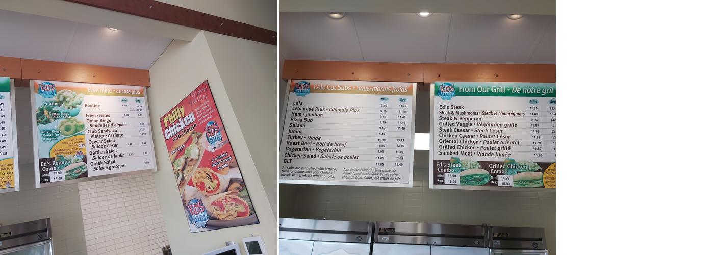 Ed's Subs Menu