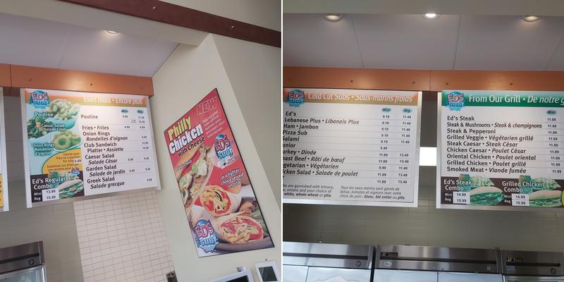 Ed's Subs Menu
