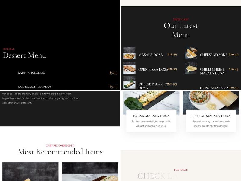 The Fancy Dosa House Menu