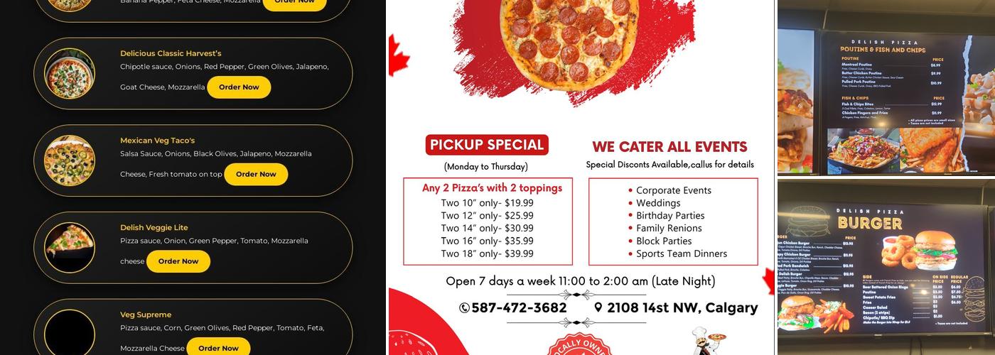 Delish Pizza Box Menu