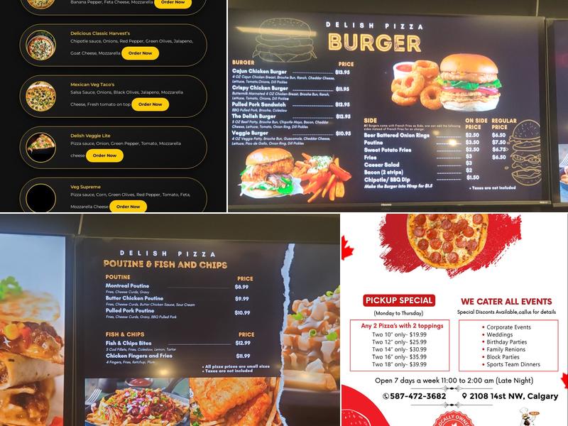 Delish Pizza Box Menu