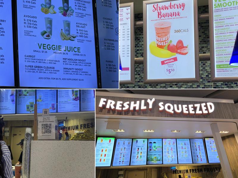 Freshly Squeezed Menu