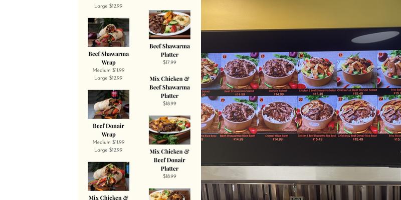 Avesta Shawarma (Crowfoot) Menu