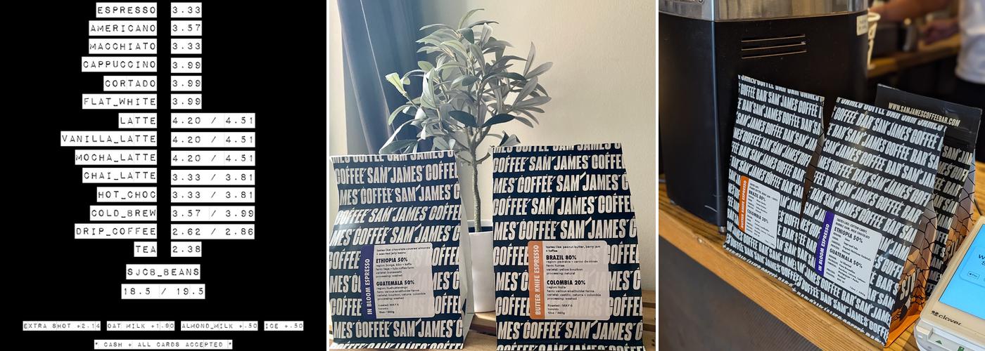 Sam James Coffee Bar OZ Menu
