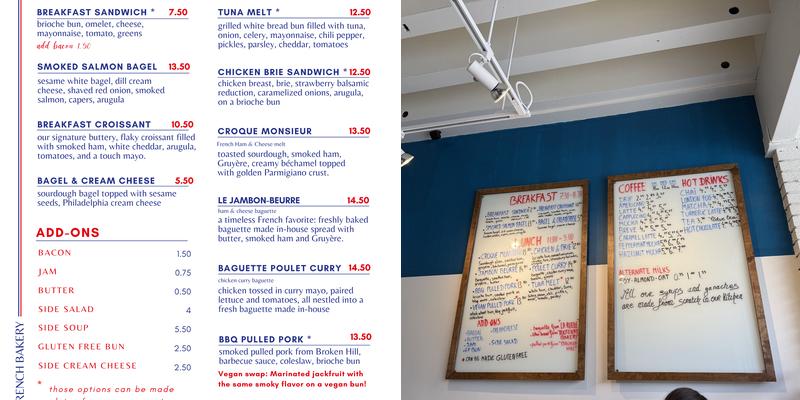 L&C French Bakery - Baker Street Menu