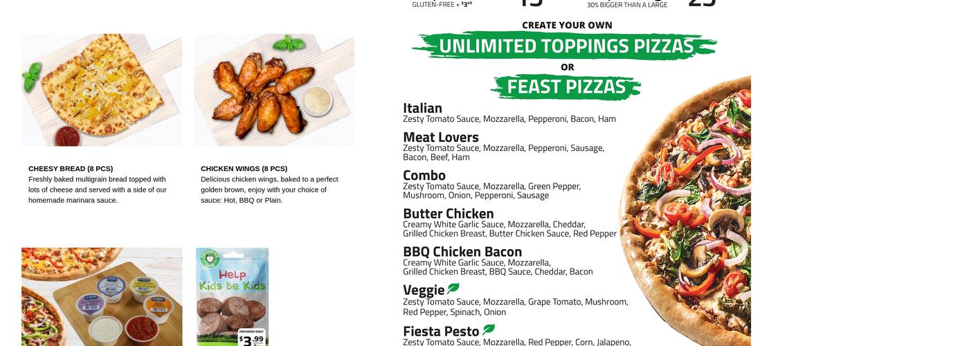 Freshslice Pizza Menu
