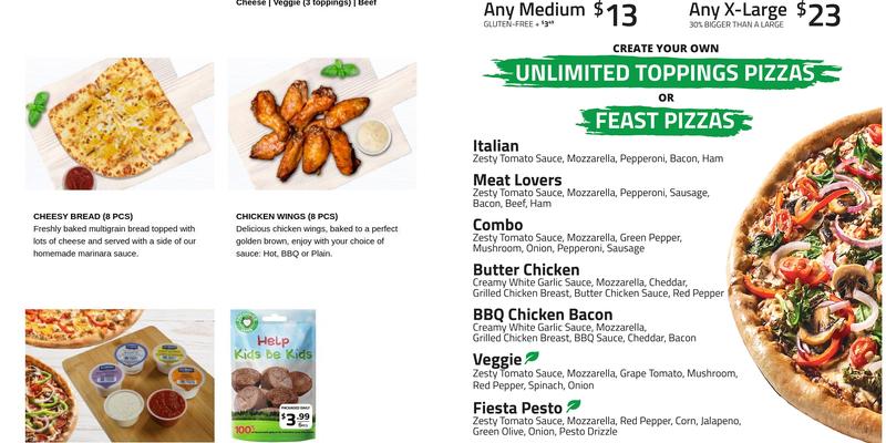 Freshslice Pizza Menu