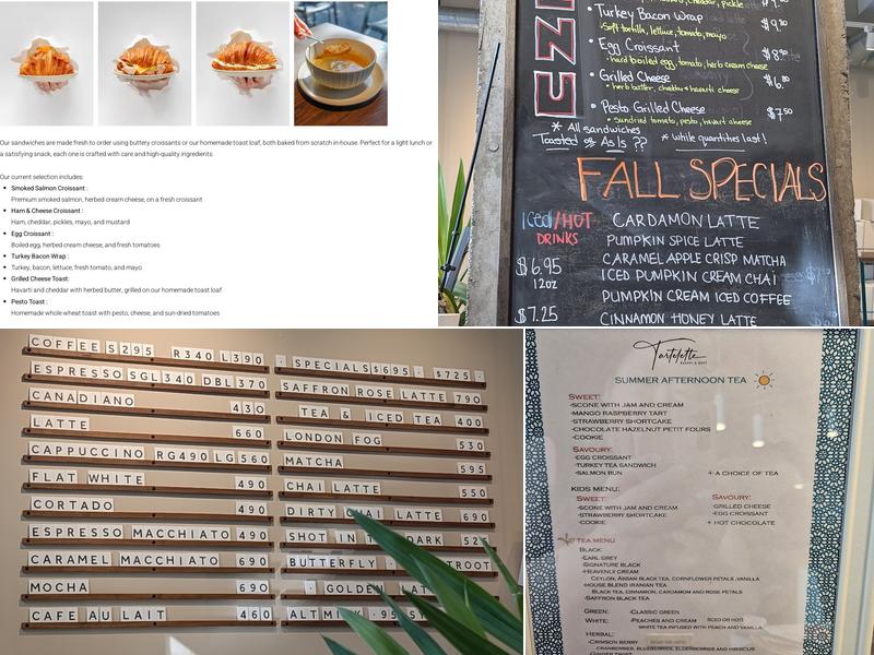 Tartelette Bakery & Cafe Menu
